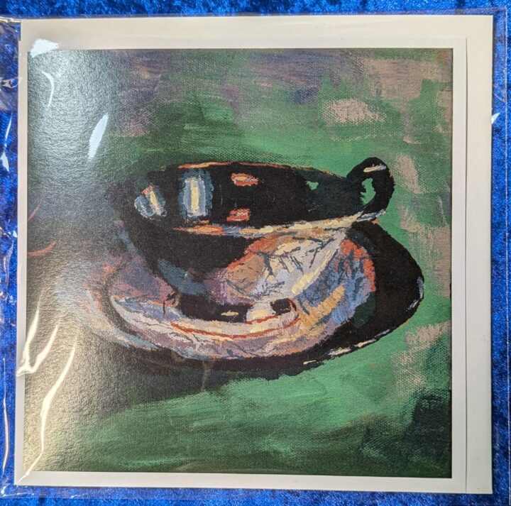 Fire Damaged Cup & Saucer 2 Greetings Card