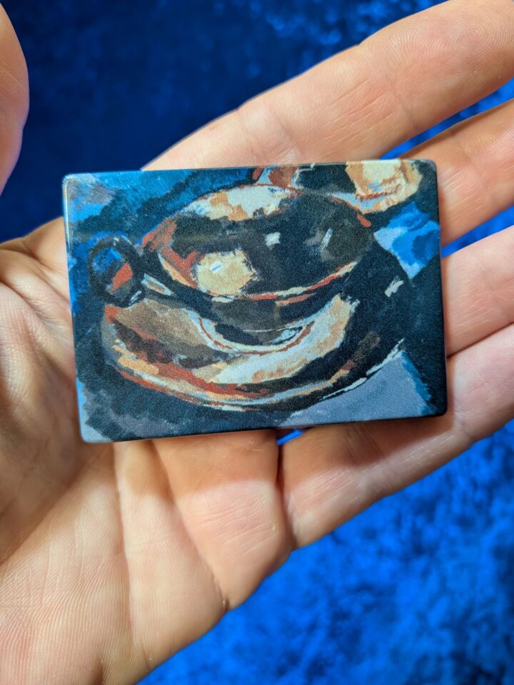 Fire Damaged Cup & Saucer 4 Fridge Magnet